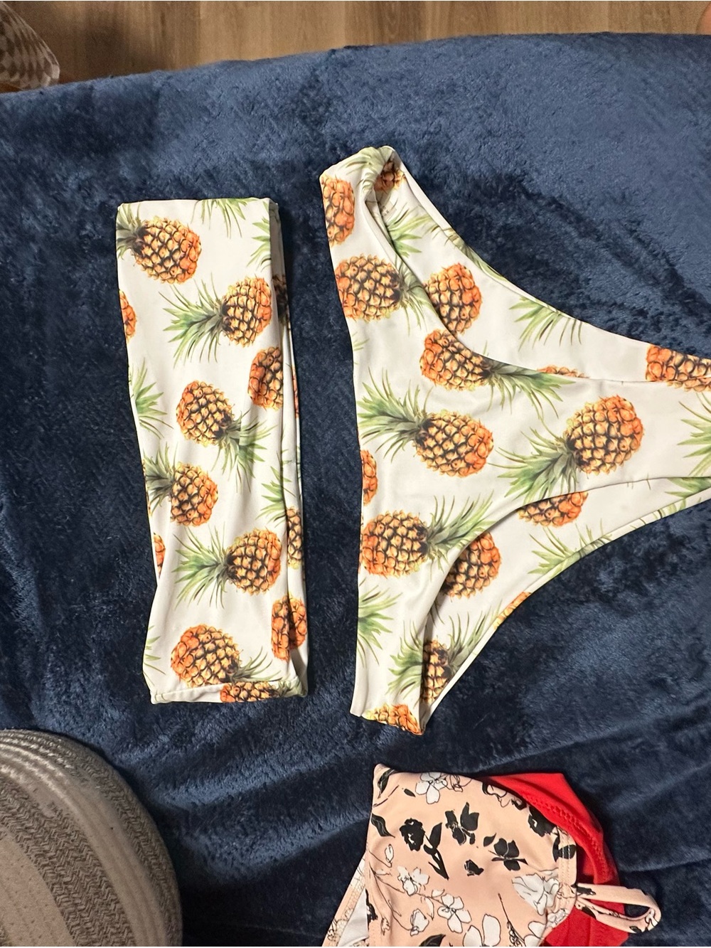 Zaful White Pineapple Print Bikini Bottoms